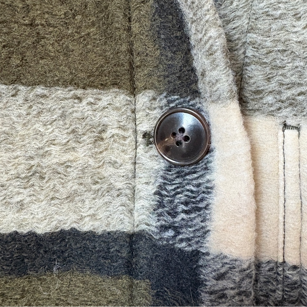 Madewell sz S Belrose Shirt-Jacket in Maran Plaid Wool Blend Shacket Coat Green - Picture 8 of 11
